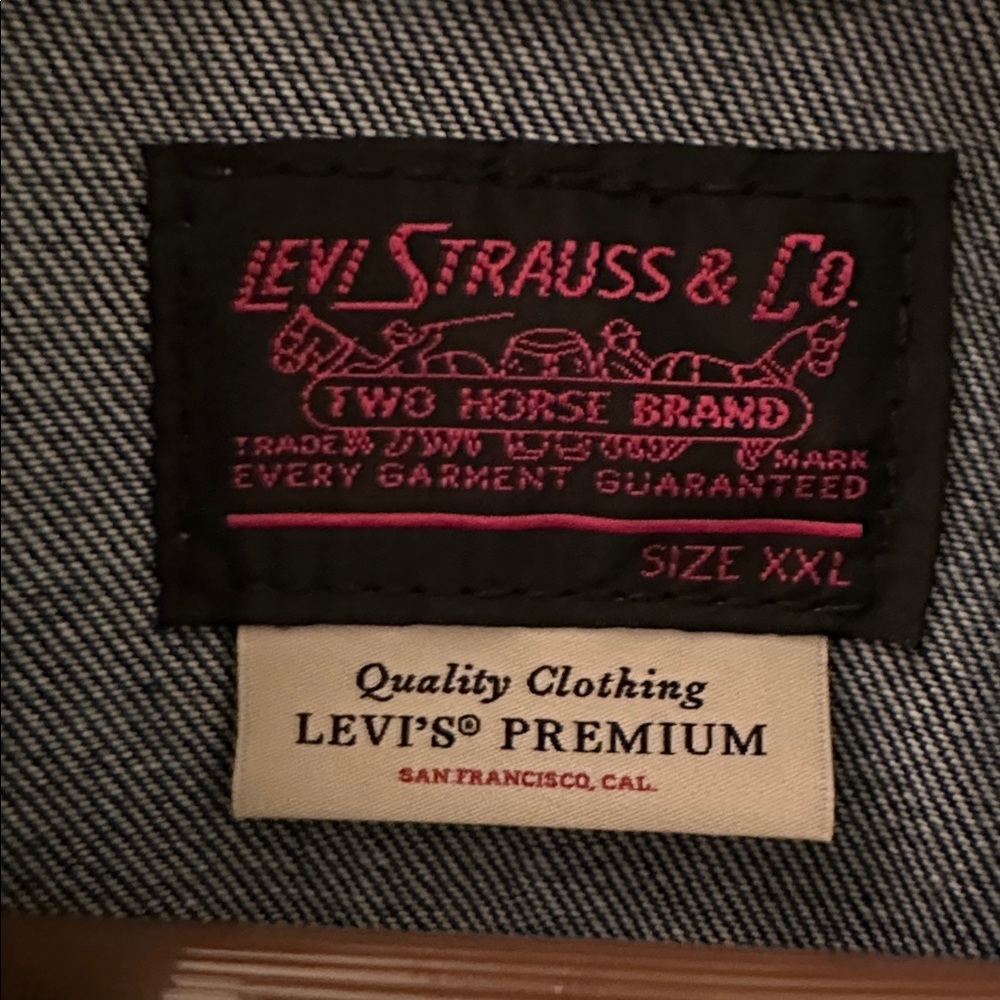 LEVI “I Know You Know”  denim jean trucker pride jacket XXL - Picture 4 of 7